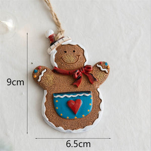 2023 Navidad Christmas Resin Gingerbread Man Pendant Christmas Tree Ornaments Christmas Decorations for Home 2024 New Year Gift acacuss
