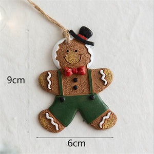 2023 Navidad Christmas Resin Gingerbread Man Pendant Christmas Tree Ornaments Christmas Decorations for Home 2024 New Year Gift acacuss
