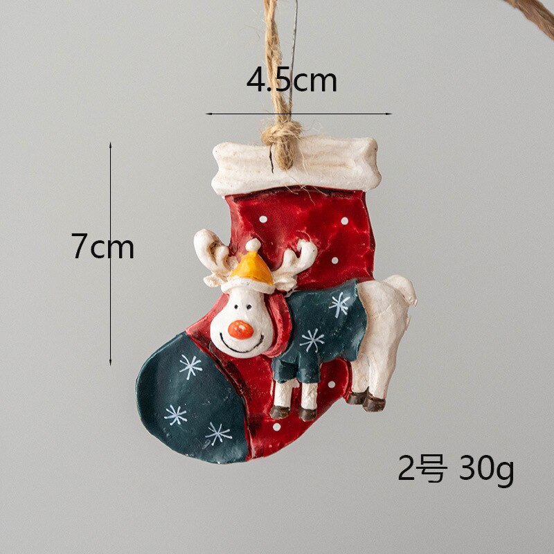 2023 Navidad Christmas Resin Gingerbread Man Pendant Christmas Tree Ornaments Christmas Decorations for Home 2024 New Year Gift acacuss