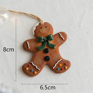 2023 Navidad Christmas Resin Gingerbread Man Pendant Christmas Tree Ornaments Christmas Decorations for Home 2024 New Year Gift acacuss
