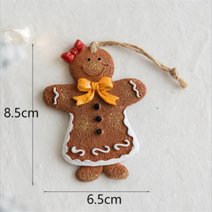 2023 Navidad Christmas Resin Gingerbread Man Pendant Christmas Tree Ornaments Christmas Decorations for Home 2024 New Year Gift acacuss