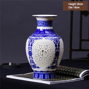 New Arrival Antique Jingdezhen Ceramic Vase Chinese Blue and White Porcelain Flower Vase For Home Decor acacuss