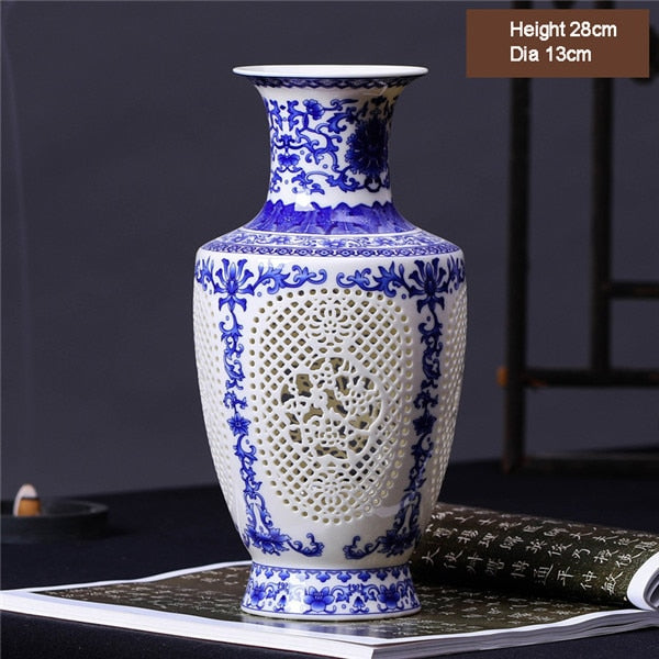 New Arrival Antique Jingdezhen Ceramic Vase Chinese Blue and White Porcelain Flower Vase For Home Decor acacuss