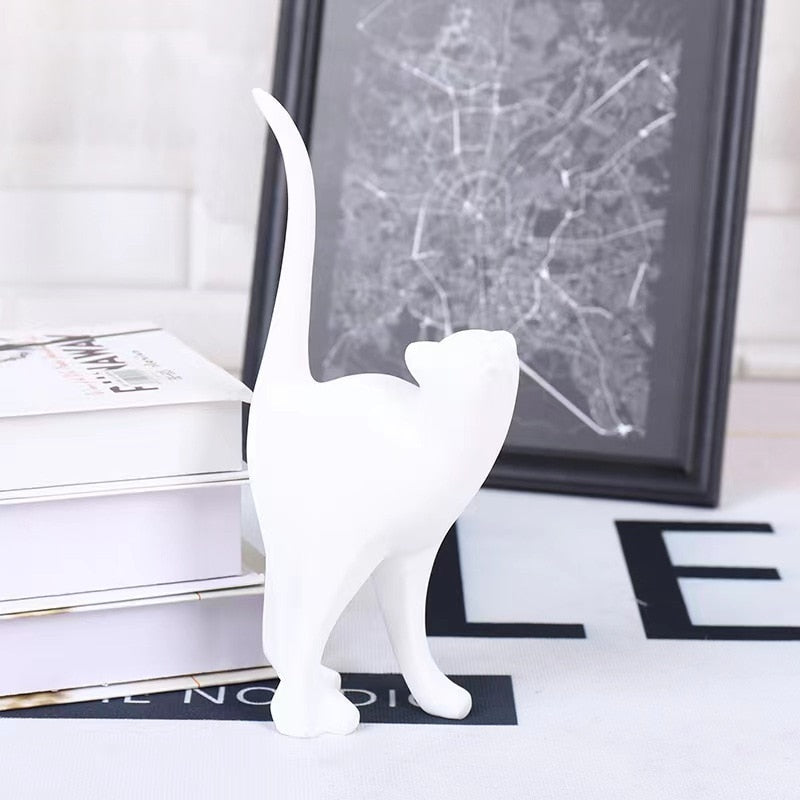 New Arrival Pink Cat Home Decoration, Creative Cat Statue, Living Room Bedroom Desktop Decoration, Resin Sculpture Craft Gift acacuss