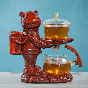New Astronaut Creative Fish Magnetic Teapot Glass Lazy Automatic Tea Making Household Pu'er Oolong Tea Set Infuser Drinking acacuss
