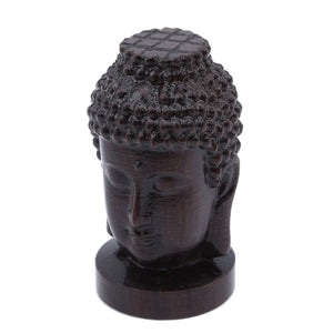 New Buddha Statue Wood Wooden Sakyamuni Tathagata Figurine Mahogany India Buddha Head Statue Crafts Decorative Ornament acacuss