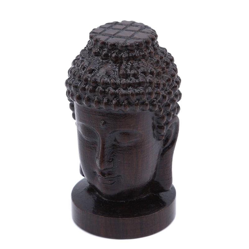 New Buddha Statue Wood Wooden Sakyamuni Tathagata Figurine Mahogany India Buddha Head Statue Crafts Decorative Ornament acacuss
