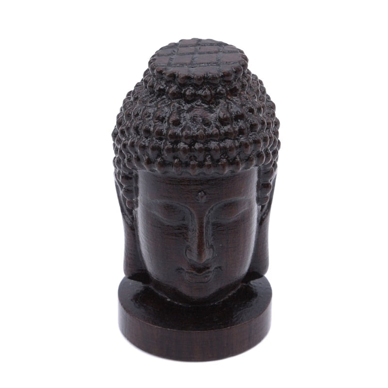 New Buddha Statue Wood Wooden Sakyamuni Tathagata Figurine Mahogany India Buddha Head Statue Crafts Decorative Ornament acacuss