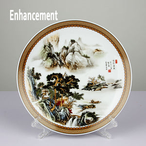 New Chinese Style Lucky Ceramic Ornamental Plate Chinese Decoration Dish Plate Porcelain Plate Set Wedding Gift acacuss