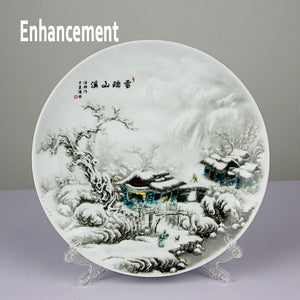 New Chinese Style Lucky Ceramic Ornamental Plate Chinese Decoration Dish Plate Porcelain Plate Set Wedding Gift acacuss