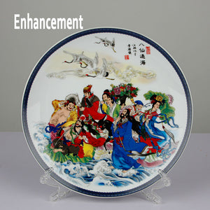 New Chinese Style Lucky Ceramic Ornamental Plate Chinese Decoration Dish Plate Porcelain Plate Set Wedding Gift acacuss