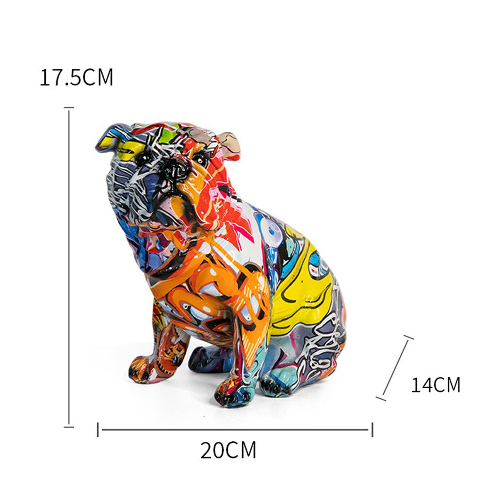 New Colored French Bulldog Resin Sculpture Figurine Statue Office Home Decoration Ornaments Desktop Handmade Craft Modern Art acacuss