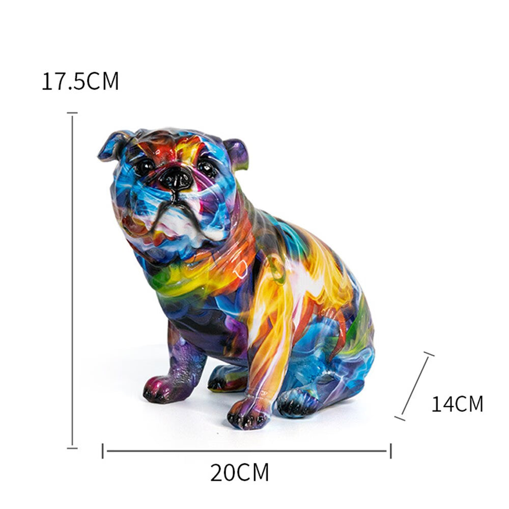 New Colored French Bulldog Resin Sculpture Figurine Statue Office Home Decoration Ornaments Desktop Handmade Craft Modern Art acacuss