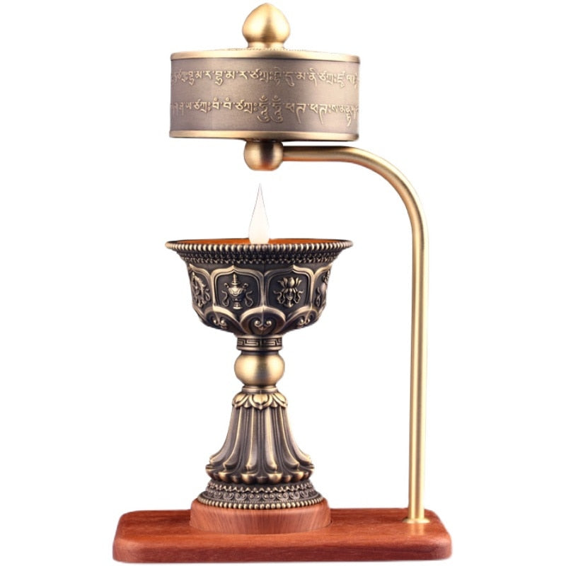New Fire-Turning Prayer Wheel Charging Butter Lamp Burning Lamp Falun Through Led Tibetan Electric Prayer Wheel Household acacuss