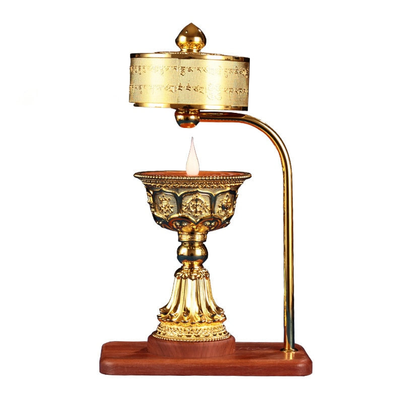 New Fire-Turning Prayer Wheel Charging Butter Lamp Burning Lamp Falun Through Led Tibetan Electric Prayer Wheel Household acacuss