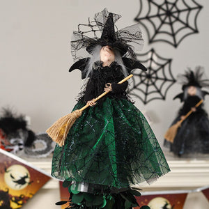 New Halloween Home Decoration Ghost Festival Non woven Witch Doll Tree Top Star Desktop Decoration Doll Pendant acacuss