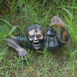 New Halloween Zombie Lantern Resin Crafts Decoration Garden Ornaments Horror Sculpture acacuss