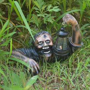 New Halloween Zombie Lantern Resin Crafts Decoration Garden Ornaments Horror Sculpture acacuss
