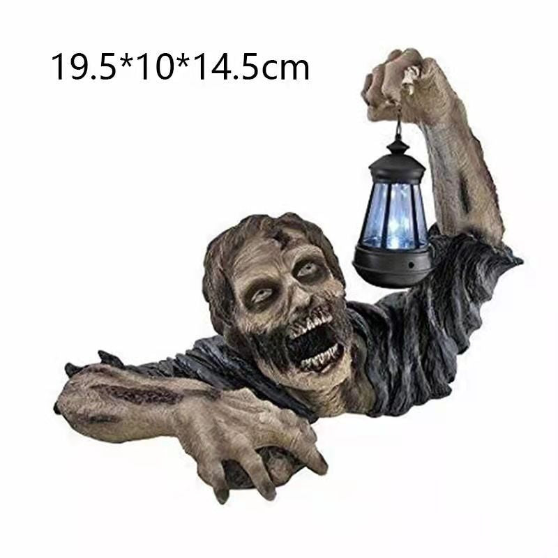 New Halloween Zombie Lantern Resin Crafts Decoration Garden Ornaments Horror Sculpture acacuss
