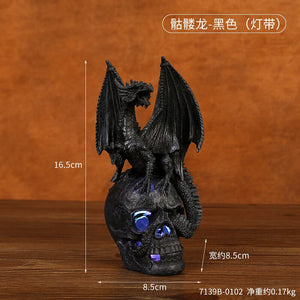 New Halloween new fighting dragon resin ornaments skeleton home desktop porch decoration decorative gifts acacuss