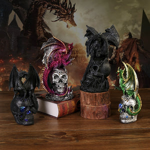 New Halloween new fighting dragon resin ornaments skeleton home desktop porch decoration decorative gifts acacuss