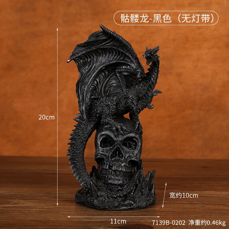New Halloween new fighting dragon resin ornaments skeleton home desktop porch decoration decorative gifts acacuss