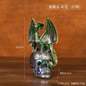 New Halloween new fighting dragon resin ornaments skeleton home desktop porch decoration decorative gifts acacuss