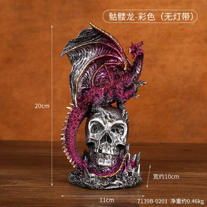 New Halloween new fighting dragon resin ornaments skeleton home desktop porch decoration decorative gifts acacuss