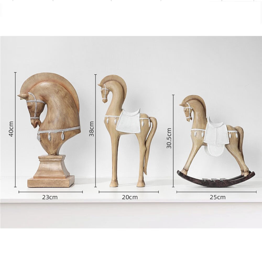 New Nordic Ancient Horse Statue Resin Sculpture Figurine Office Home Decoration Ornaments Desktop Handmade Craft Modern Art acacuss