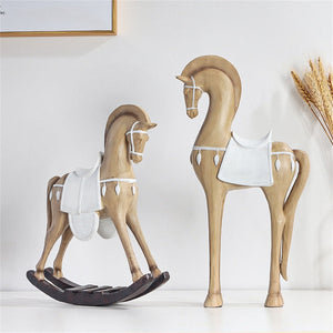 New Nordic Ancient Horse Statue Resin Sculpture Figurine Office Home Decoration Ornaments Desktop Handmade Craft Modern Art acacuss