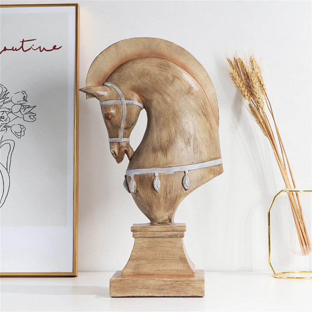 New Nordic Ancient Horse Statue Resin Sculpture Figurine Office Home Decoration Ornaments Desktop Handmade Craft Modern Art acacuss