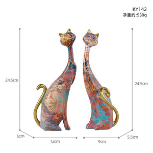New Nordic Cute Cat Catty Resin Sculpture Figurine Office Home Decoration Ornaments Desktop Decor Handmade Craft Modern Art acacuss