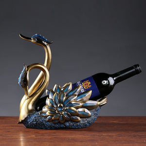 New Nordic Swan Wine Holder Resin Sculpture Figurine Office Home Decoration Ornaments Desktop Decor Handmade Craft Modern Art acacuss