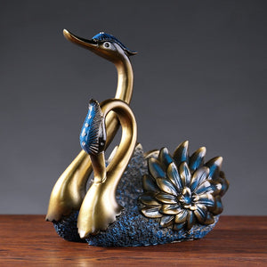New Nordic Swan Wine Holder Resin Sculpture Figurine Office Home Decoration Ornaments Desktop Decor Handmade Craft Modern Art acacuss