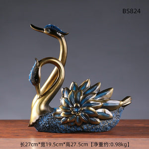 New Nordic Swan Wine Holder Resin Sculpture Figurine Office Home Decoration Ornaments Desktop Decor Handmade Craft Modern Art acacuss