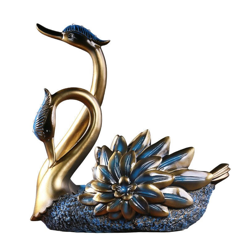 New Nordic Swan Wine Holder Resin Sculpture Figurine Office Home Decoration Ornaments Desktop Decor Handmade Craft Modern Art acacuss