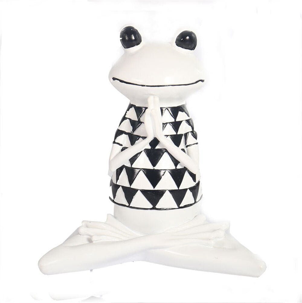 New Nordic Syle Yoga Frog Statue Resin Sculpture Figurine Office Home Decoration Desktop Decor Handmade Craft Modern Art acacuss