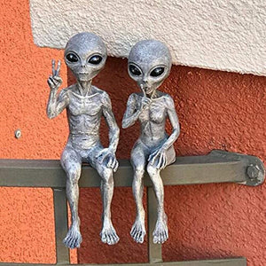 New Outer Space Alien Accessories Statue Martians Garden Figurine Set For Home Indoor Outdoor Decoration Courtyard Ornaments acacuss