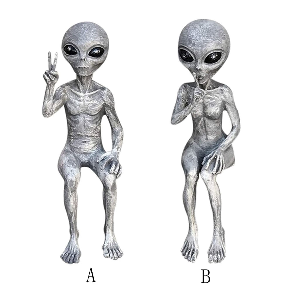 New Outer Space Alien Accessories Statue Martians Garden Figurine Set For Home Indoor Outdoor Decoration Courtyard Ornaments acacuss