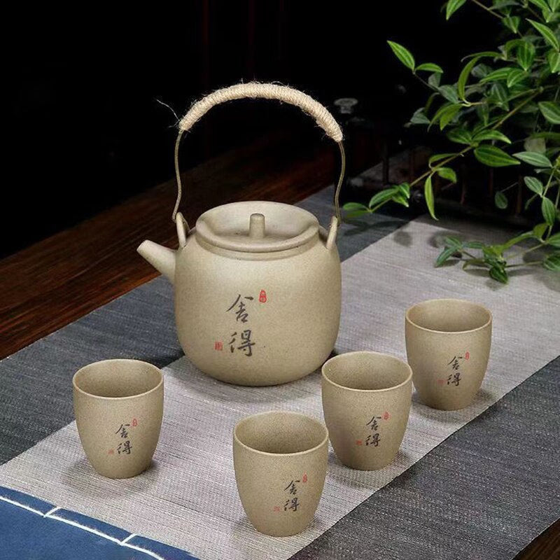 New Rough Pottery Tea Set Large Capacity Lifting Beam Pot Ceramic Cup Glass Teapot Teapot Shu Puer Kettles Mugs Coffee Cups Mug acacuss