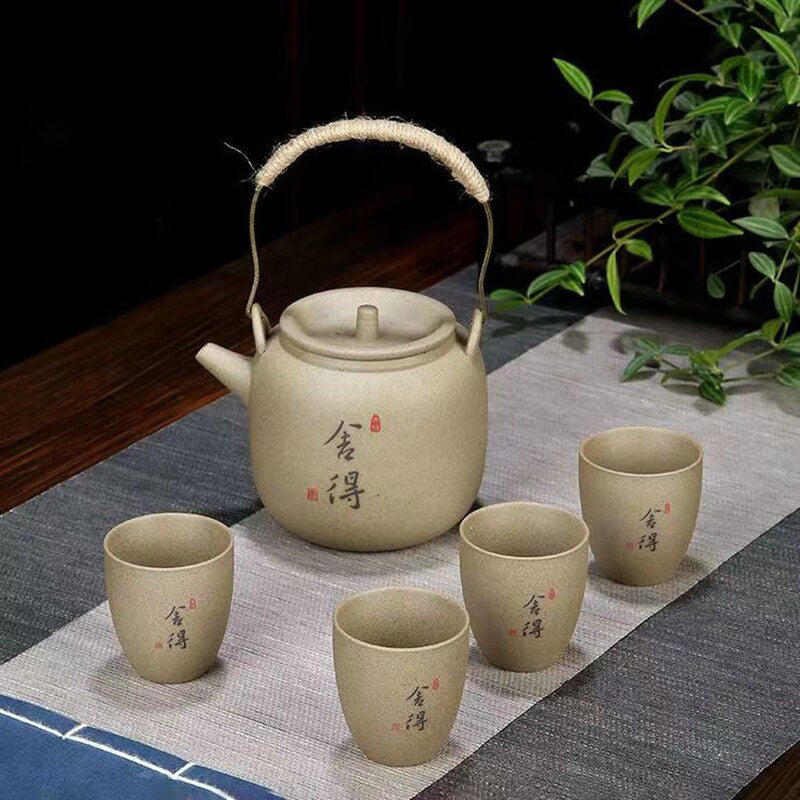 New Rough Pottery Tea Set Large Capacity Lifting Beam Pot Ceramic Cup Glass Teapot Teapot Shu Puer Kettles Mugs Coffee Cups Mug acacuss
