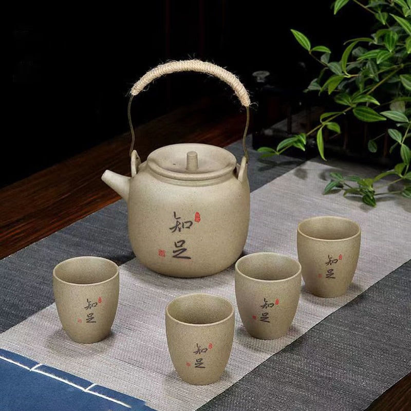 New Rough Pottery Tea Set Large Capacity Lifting Beam Pot Ceramic Cup Glass Teapot Teapot Shu Puer Kettles Mugs Coffee Cups Mug acacuss