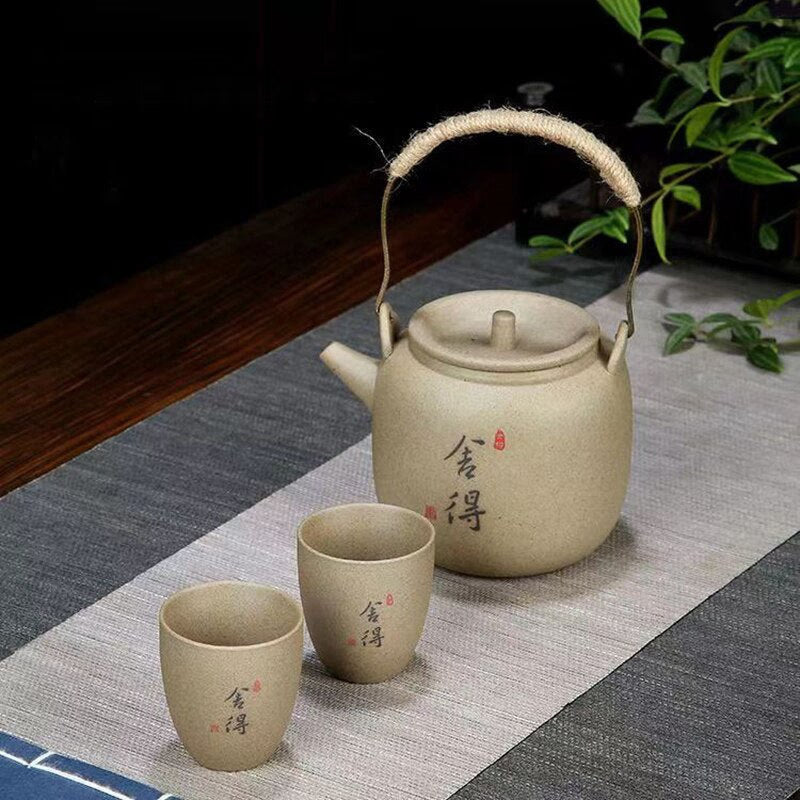 New Rough Pottery Tea Set Large Capacity Lifting Beam Pot Ceramic Cup Glass Teapot Teapot Shu Puer Kettles Mugs Coffee Cups Mug acacuss