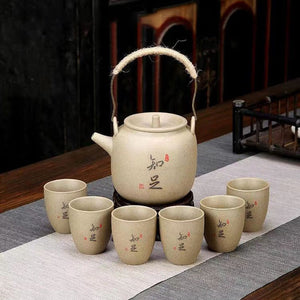 New Rough Pottery Tea Set Large Capacity Lifting Beam Pot Ceramic Cup Glass Teapot Teapot Shu Puer Kettles Mugs Coffee Cups Mug acacuss