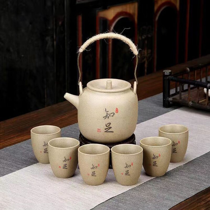 New Rough Pottery Tea Set Large Capacity Lifting Beam Pot Ceramic Cup Glass Teapot Teapot Shu Puer Kettles Mugs Coffee Cups Mug acacuss