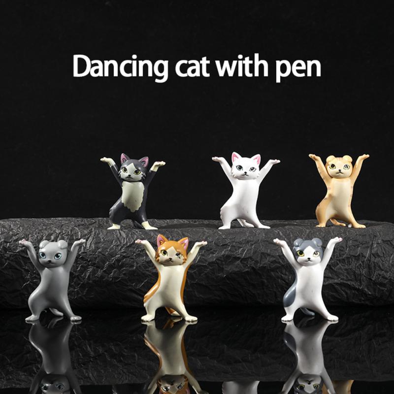 New Upgrade Cat Pen Holder Cat Figure Toy Hold Everything Cat Earphone Bracket Home Decor Birthday Christmas Gift Doll Toy acacuss