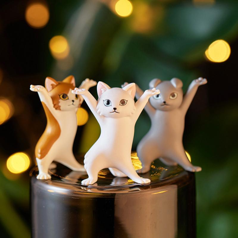New Upgrade Cat Pen Holder Cat Figure Toy Hold Everything Cat Earphone Bracket Home Decor Birthday Christmas Gift Doll Toy acacuss