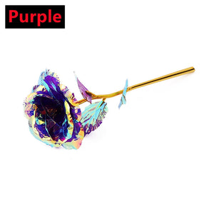 New Valentine's Day 24K Foil Plated Rose Gold Rose Lasts Forever Love Wedding Decor Lover Lighting Roses Creative Gifts 2023 acacuss