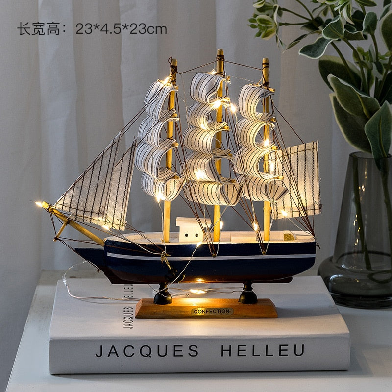 New Wooden Sailboat Model Office Living Room Decoration Crafts Nautical Decoration Creative Model Home Decoration Birthday Gift acacuss