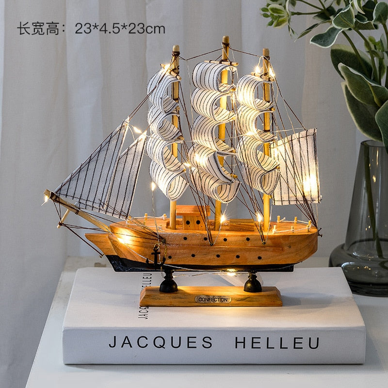 New Wooden Sailboat Model Office Living Room Decoration Crafts Nautical Decoration Creative Model Home Decoration Birthday Gift acacuss